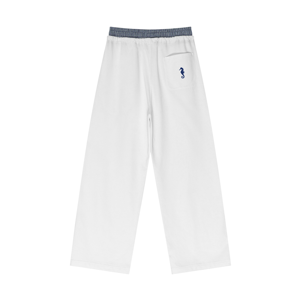 Plaid Contrast Waist Pants