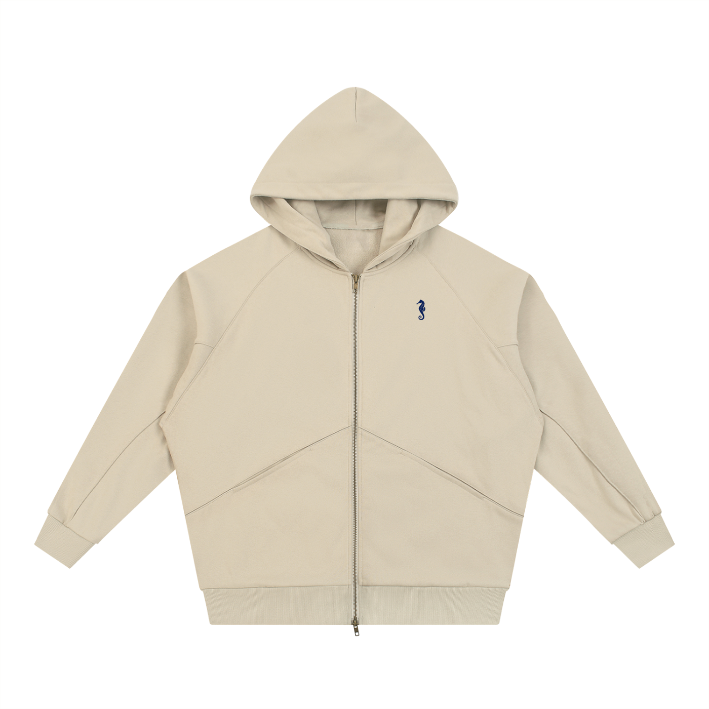 Dolman Sleeve Zip-Through Fleece  Hoodie