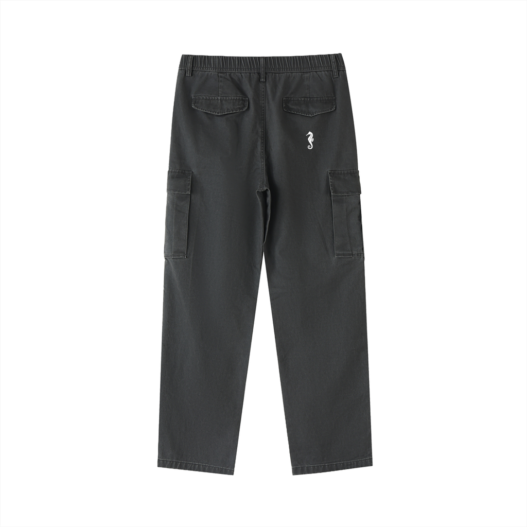 Cotton Elastic-Waist Cargo Pants