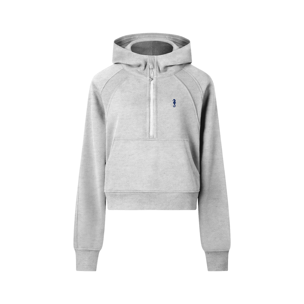 Cropped Half-Zip Hoodie