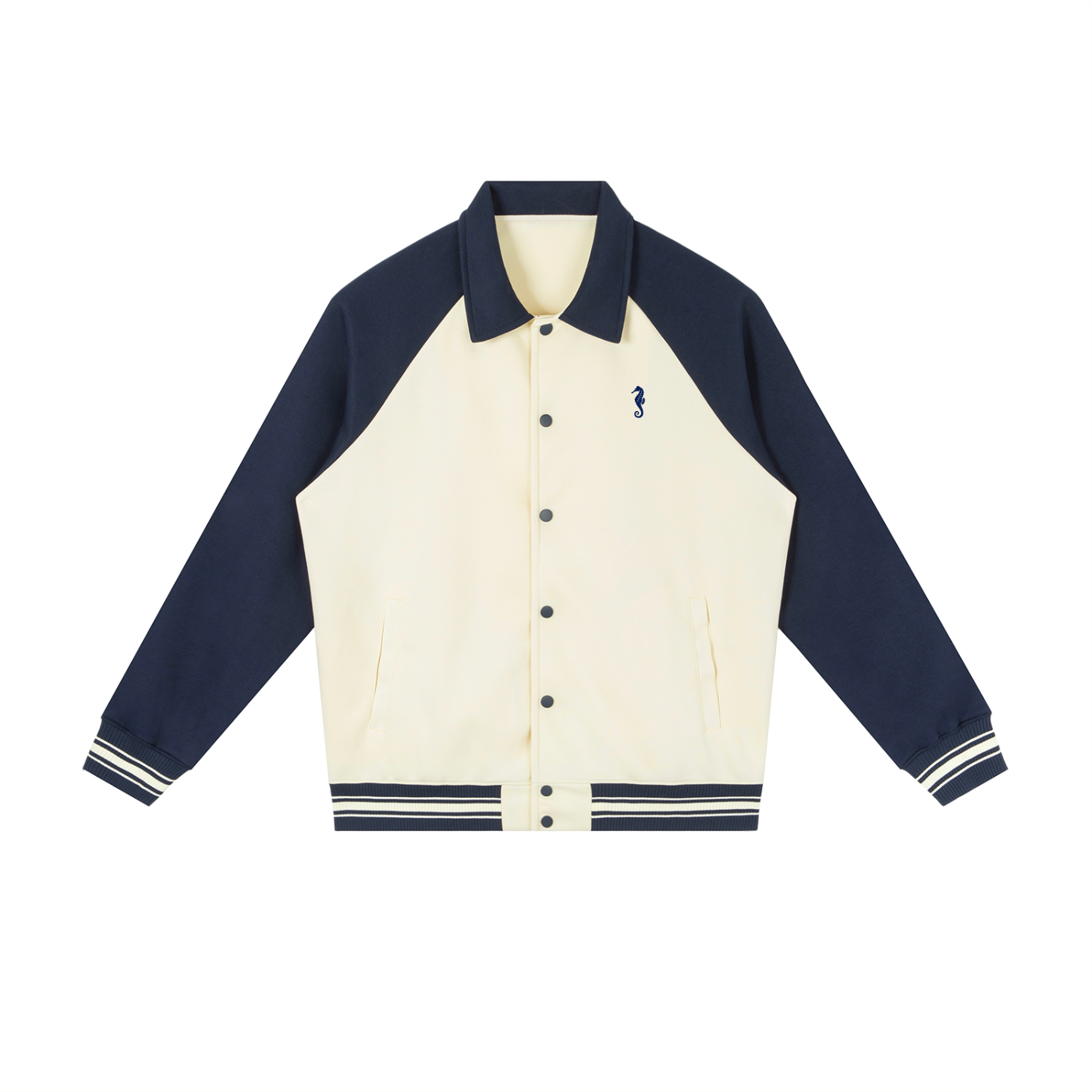 Contrast Raglan Sleeve Baseball Jacket